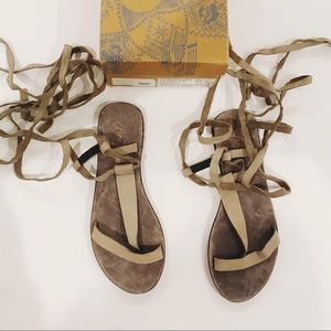 Free people wrap up gladiator leather sandals